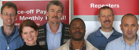 Back row: Arnold Potgieter, Theo Roux, Peter Olhaus; front row: Geraldine Machetti, Thobani Ngidi, Mauritzio Borsato